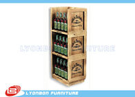 کابینت چوبی نمایش کاج طبیعی برای فروش شراب ویترین چوب سفارشی